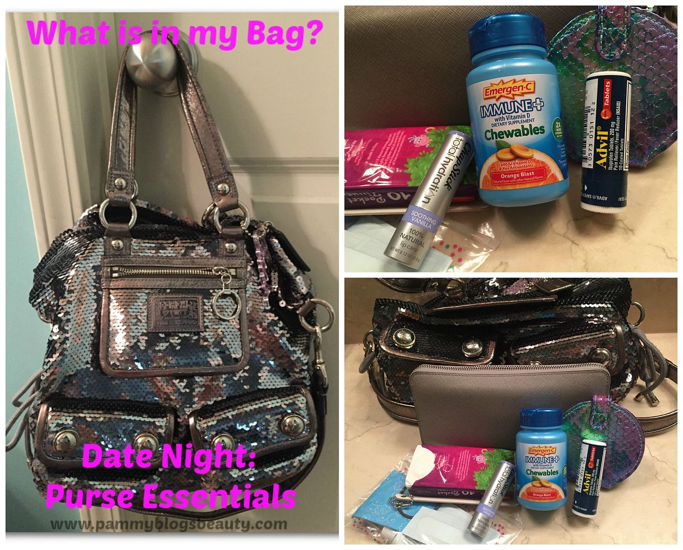 Pammy Blogs Beauty What is in my Bag? Date Night Purse Essentials!